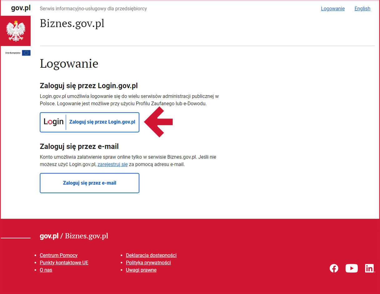Przycisk Login.gov.pl
